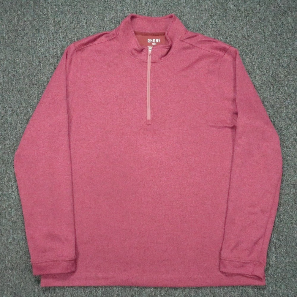 Rhone Pullover Men XL Purple Red Commuter 1/4 Zip Performance Sweater Jumper‎